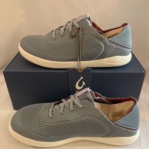 Olukai Men's Moku Pae Poi/Red Ochre Mesh Boat Shoes - Size 8.5
